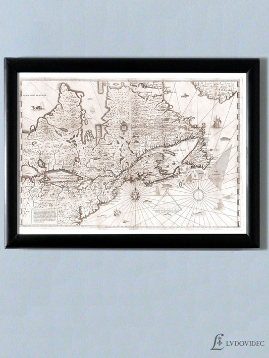 Affiche - Carte  de Champlain (1632)