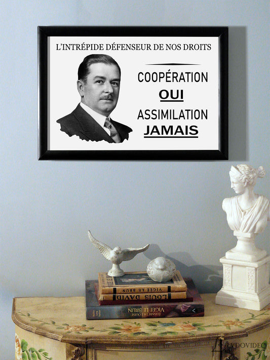 Affiche - Maurice Duplessis "La coopération oui, l'assimilation jamais"